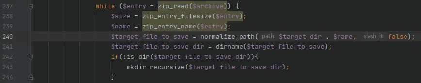 Unzip.php - Line 240